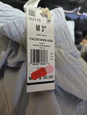 2 Pr. Adidas Light Blue Athletic Shorts with Elastic Waist